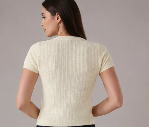 Off-White_Knitted_Round_Neck_Short_Sleeve_Top_For_Women