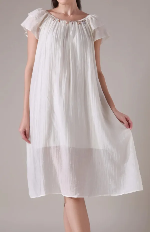 White_Cotton_Flutter_Sleeve_Nightdress_For_Women
