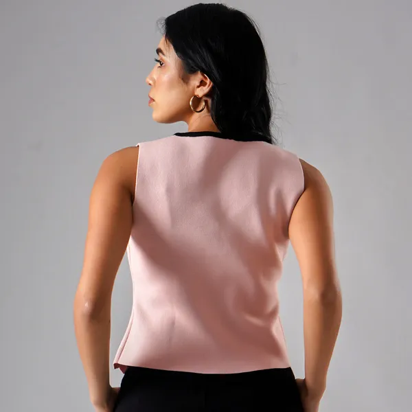 Pink_Cotton_Rib_Knit_Sleeveless_Button-Up_Tank_Top_For_Women