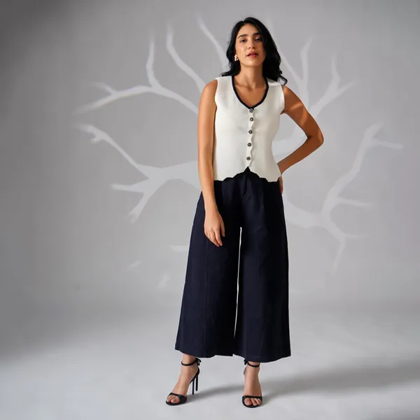 White_Cotton_Rib_Knit_Sleeveless_Button-Up_Tank_Top_For_Women