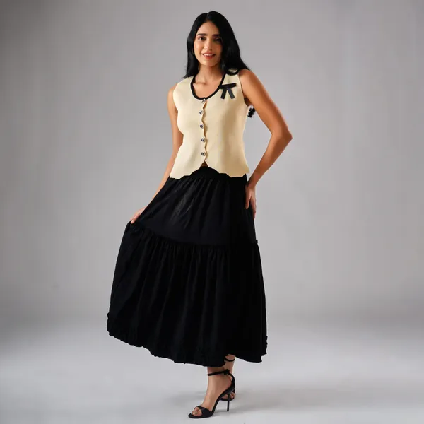 Beige_Cotton_Rib_Knit_Sleeveless_Button-Up_Tank_Top_For_Women