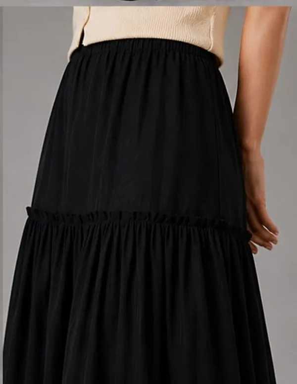 Black_Cotton_High-Rise_Tiered_Maxi_Skirt_For_Women