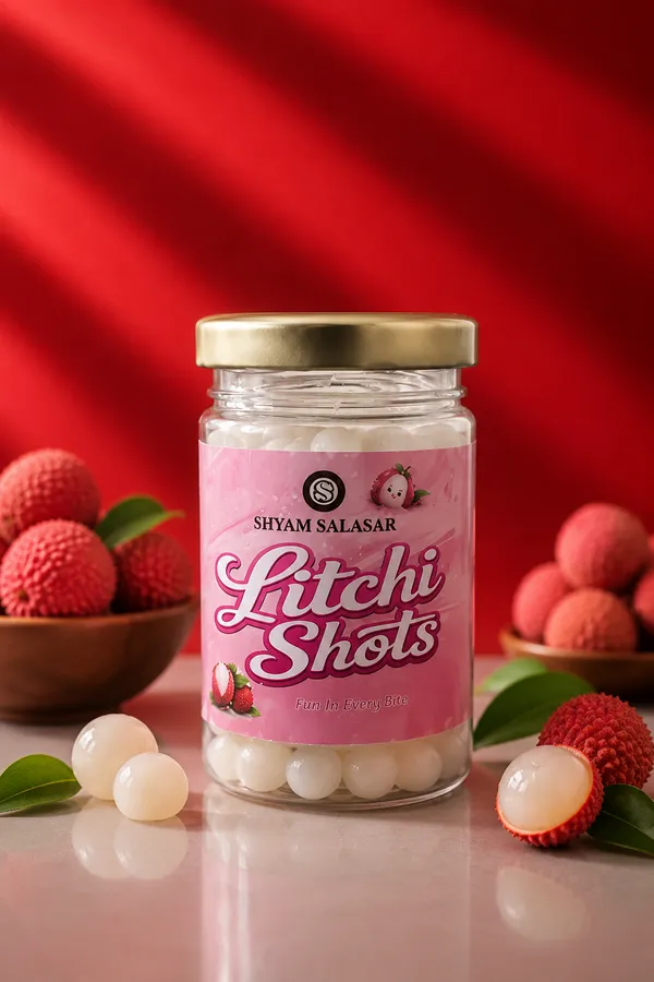 Shyam_Salasar_Litchi_Shots_150g_|_Colourful_Flavoured_Candy_Bites_|_Classic_Vegetarian_Confectionery_|_Jar_Pack