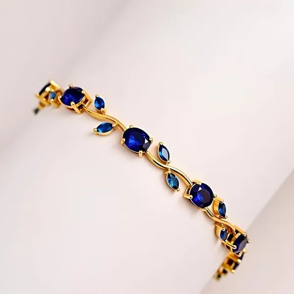 Blue_And_Gold_Stainless_Steel_Bracelet_For_Women