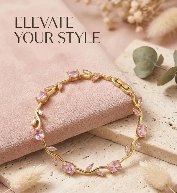 Pink_Brass_Bracelet_For_Women