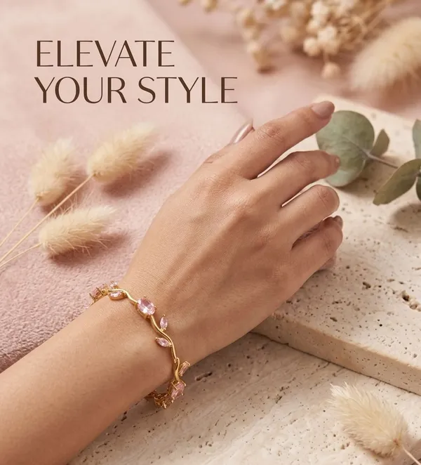 Pink_Brass_Bracelet_For_Women