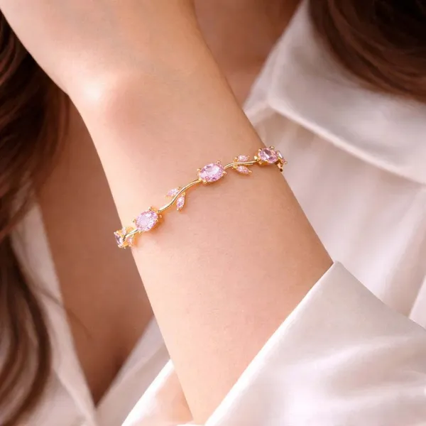 Pink_And_Gold_Stainless_Steel_Bracelet_For_Women