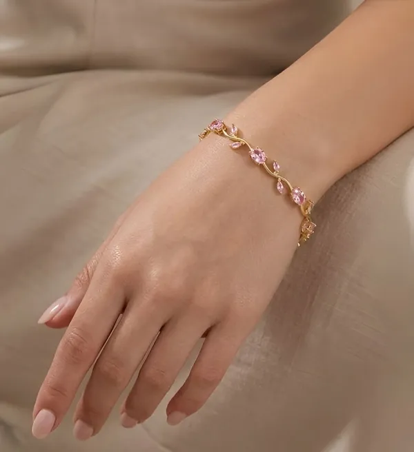 Pink_And_Gold_Stainless_Steel_Bracelet_For_Women