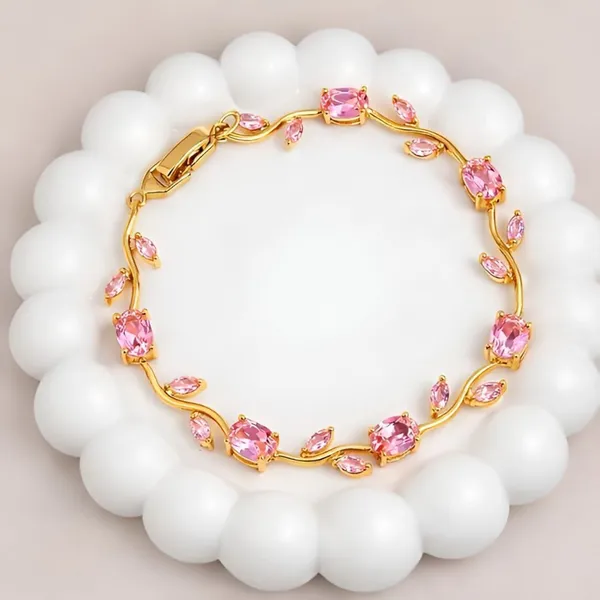 Pink_And_Gold_Stainless_Steel_Bracelet_For_Women