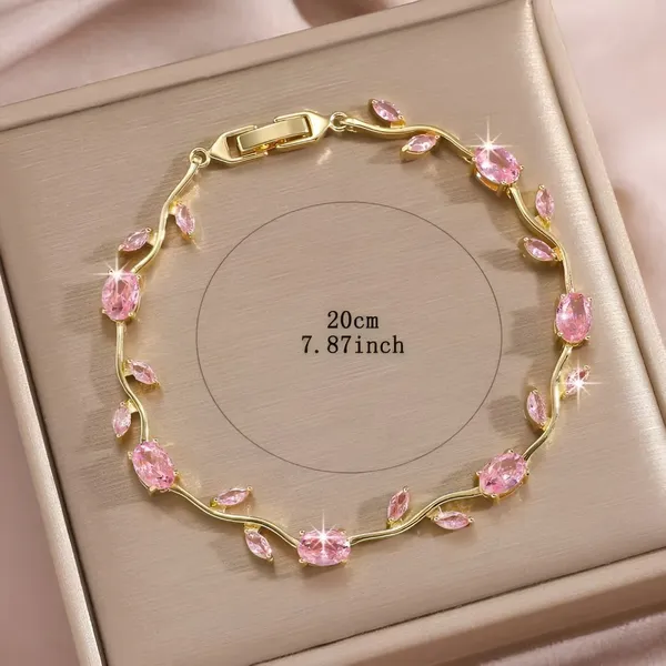 Pink_And_Gold_Stainless_Steel_Bracelet_For_Women
