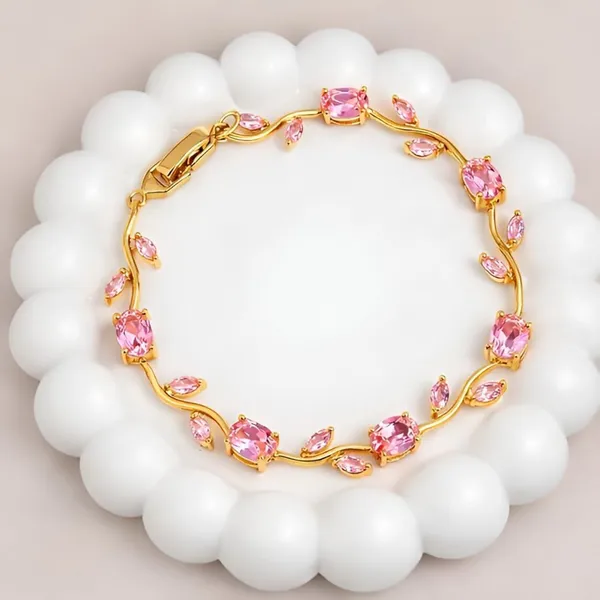 Pink_And_Gold_Stainless_Steel_Bracelet_For_Women