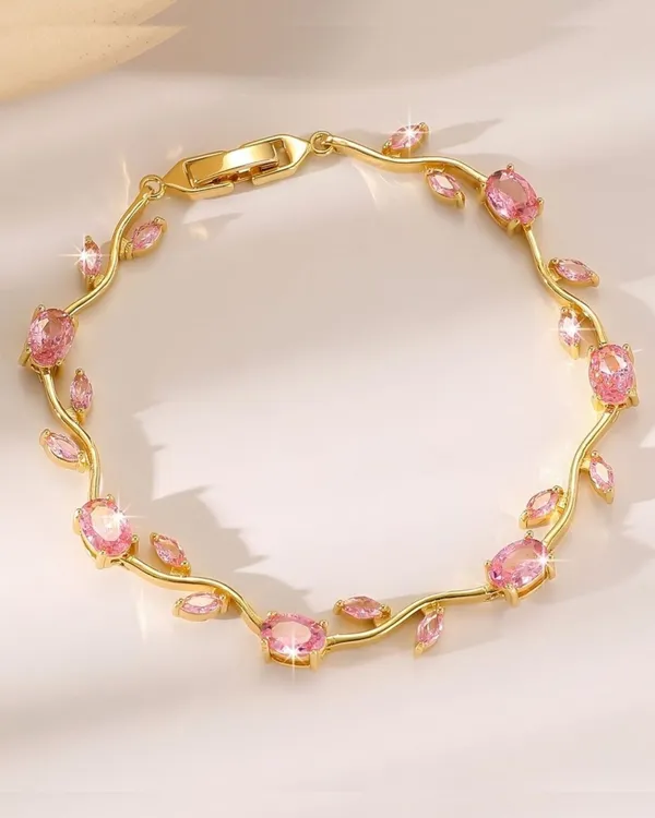 Pink_And_Gold_Stainless_Steel_Bracelet_For_Women