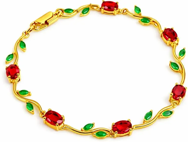 Red_And_Green_Stainless_Steel_Bracelet_For_Women