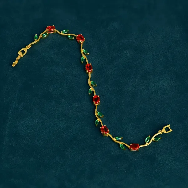 Red_And_Green_Stainless_Steel_Bracelet_For_Women