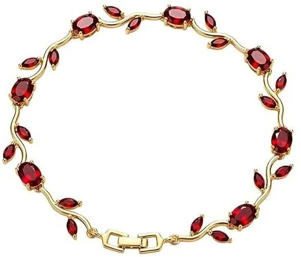 Gold_And_Red_Stainless_Steel_Bracelet_For_Women