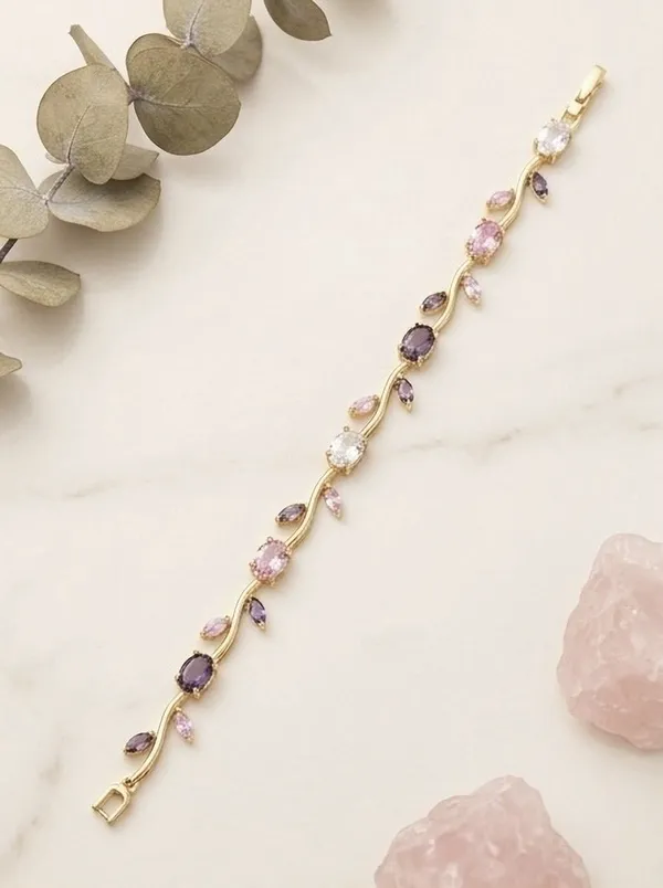 Gold_And_Multicolor_Stainless_Steel_Bracelet_For_Women