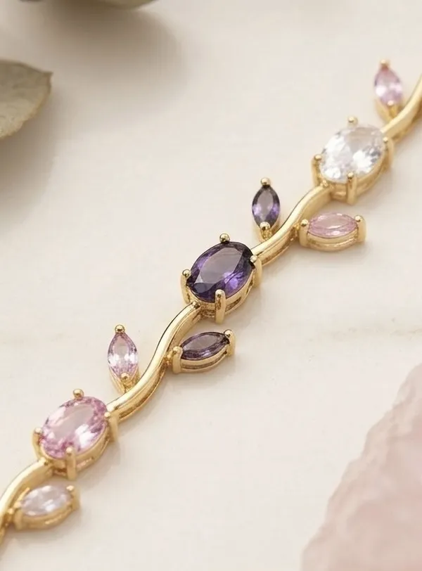 Gold_And_Multicolor_Stainless_Steel_Bracelet_For_Women
