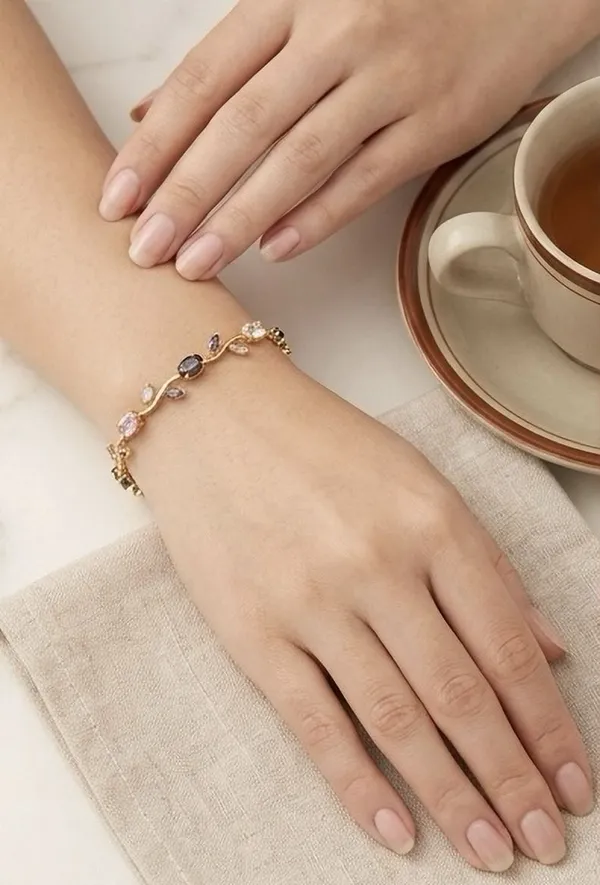 Gold_And_Multicolor_Stainless_Steel_Bracelet_For_Women