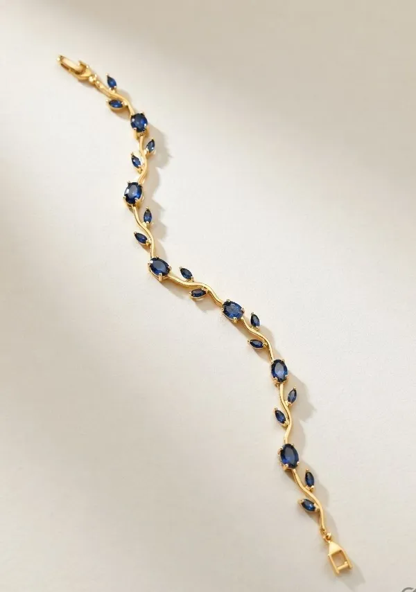 Gold_And_Blue_Stainless_Steel_Bracelet_For_Women