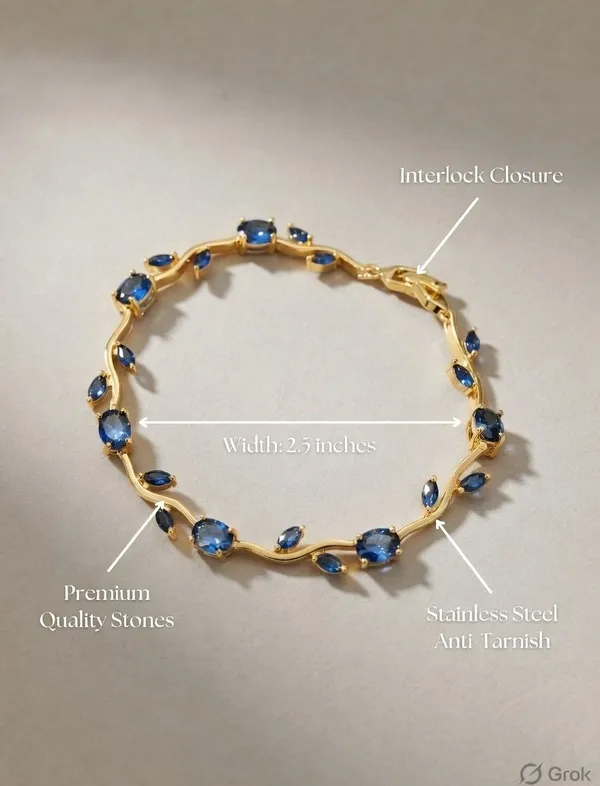 Gold_And_Blue_Stainless_Steel_Bracelet_For_Women