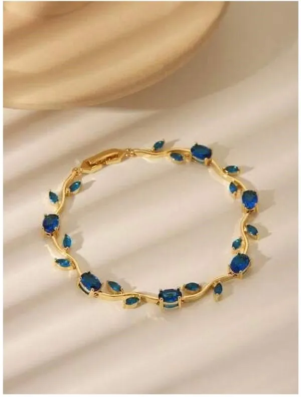 Blue_And_Gold_Stainless_Steel_Bracelet_For_Women