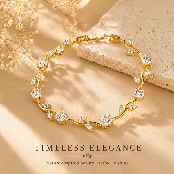 Gold_And_White_Metal_Bracelet_For_Women
