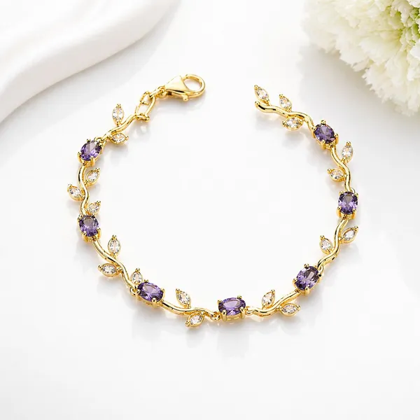 Lavender_And_Gold_Metal_Bracelet_For_Women