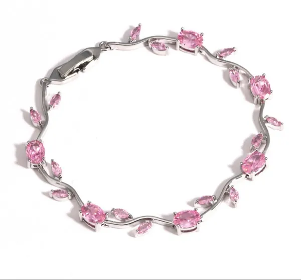 Silver_And_Pink_Metal_And_Alloy_Bracelet_For_Women
