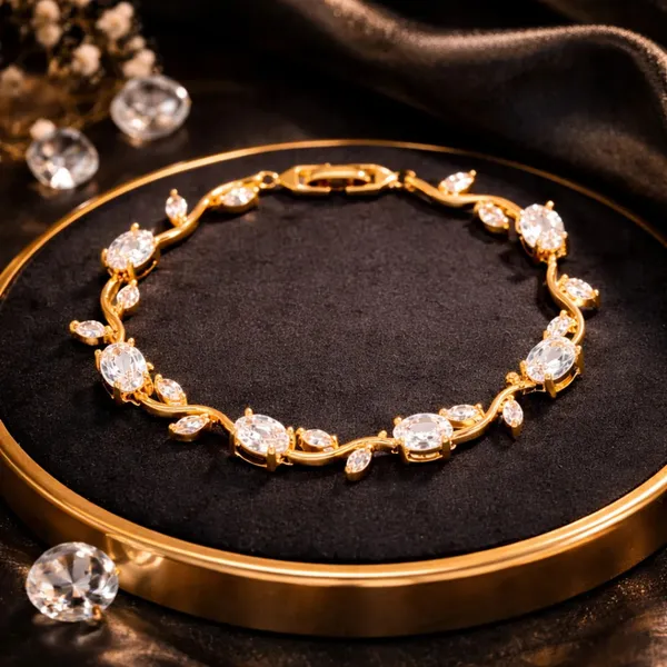 White_And_Gold_Metal_Bracelet_For_Women