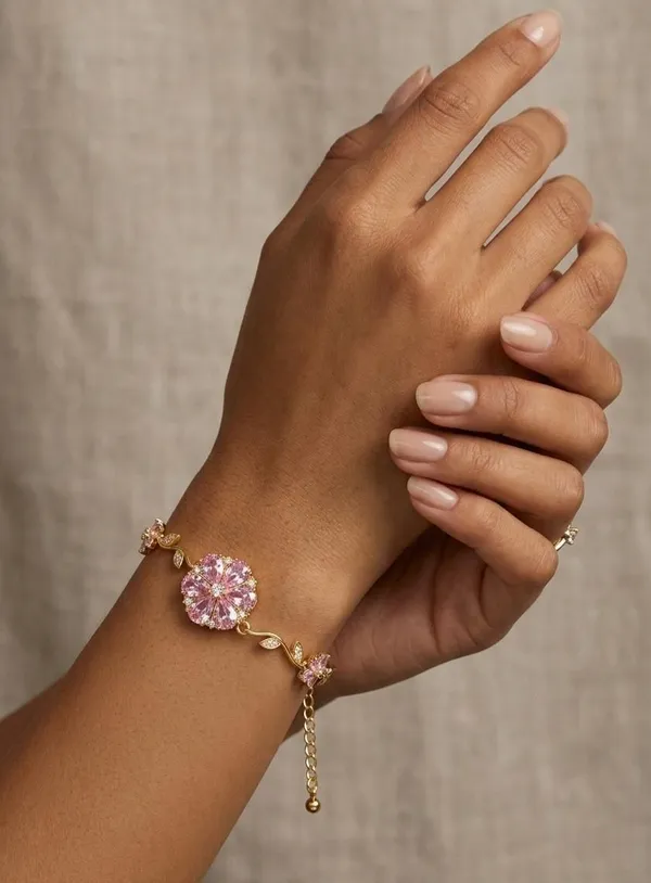 Pink_And_Gold_Stainless_Steel_Bracelet_For_Women