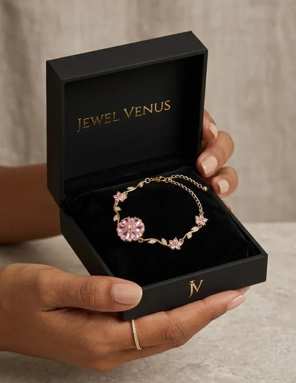 Pink_And_Gold_Stainless_Steel_Bracelet_For_Women