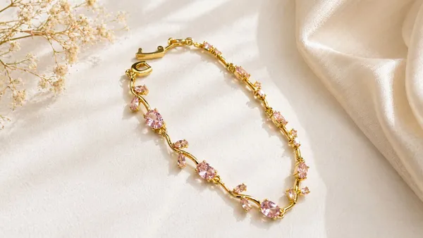 Gold_And_Green_And_Maroon_And_Pink_And_White_Alloy_Bracelet_For_Women