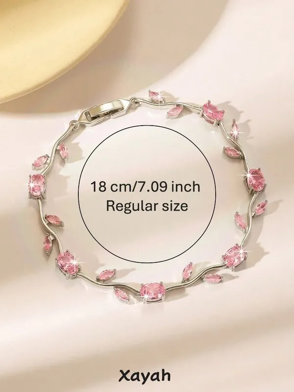 Pink_And_Silver_Stainless_Steel_Bracelet_For_Women