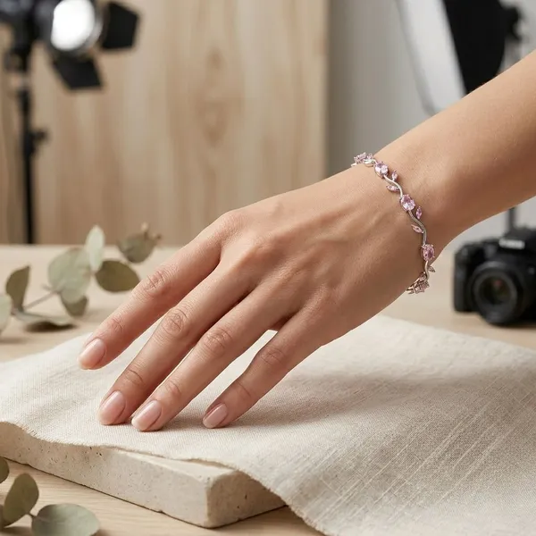 Pink_And_Silver_Stainless_Steel_Bracelet_For_Women