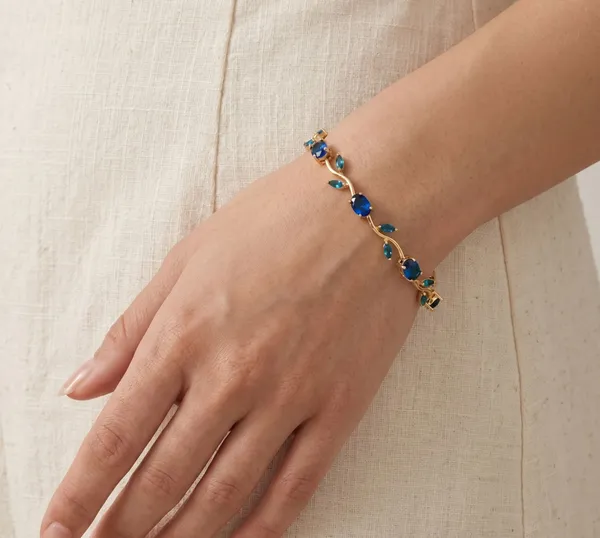 Blue_And_Gold_Alloy_Bracelet_For_Women
