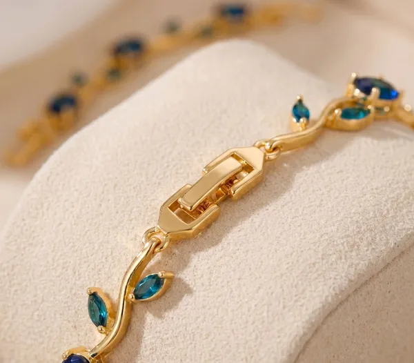 Blue_And_Gold_Alloy_Bracelet_For_Women