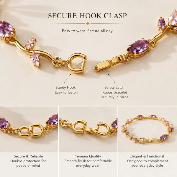 Purple_And_Pink_Alloy_Bracelet_For_Women