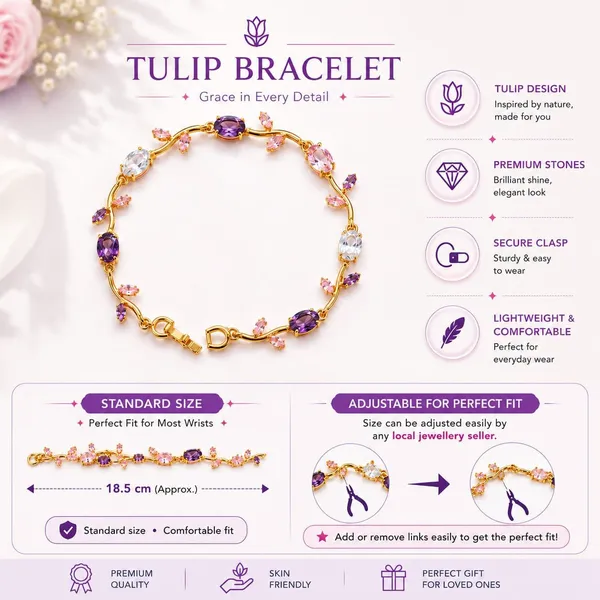 Purple_And_Pink_Alloy_Bracelet_For_Women