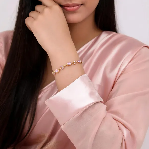 Pink_And_Gold_Stainless_Steel_Bracelet_For_Women