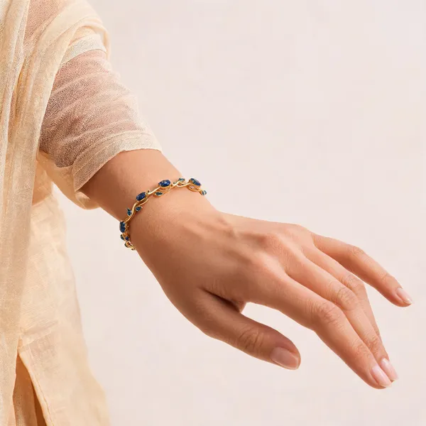 Blue_And_Gold_Stainless_Steel_Bracelet_For_Women