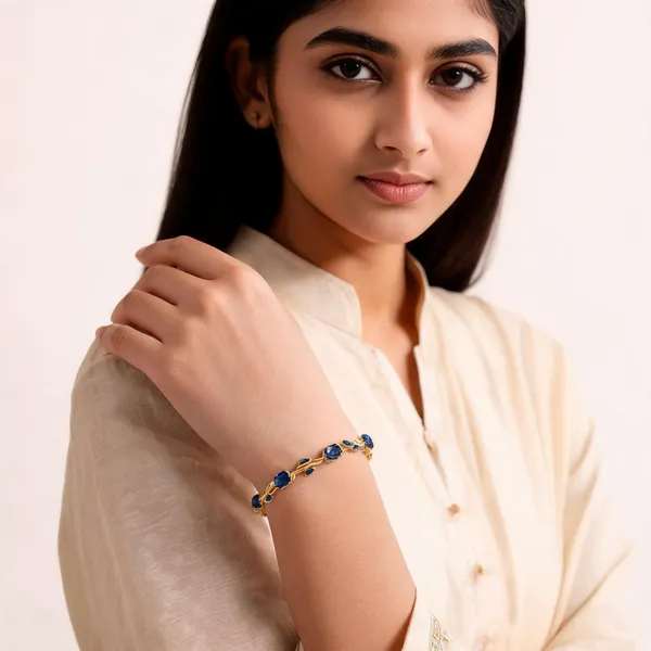 Blue_And_Gold_Stainless_Steel_Bracelet_For_Women