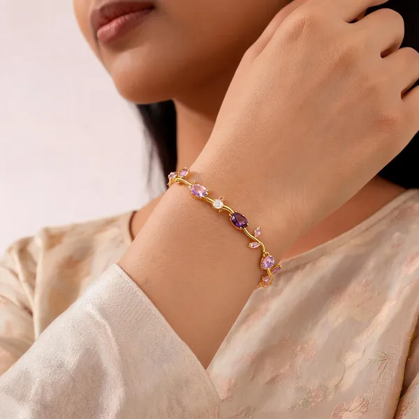 Purple_And_Pink_Alloy_Bracelet_For_Women