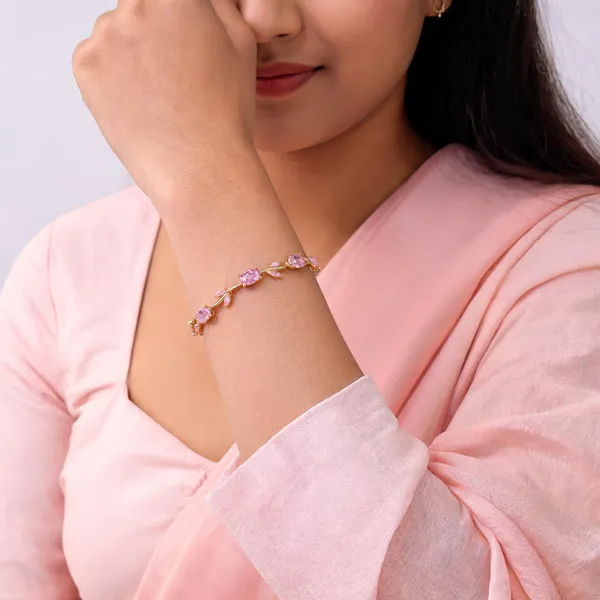 Pink_And_Gold_Stainless_Steel_Bracelet_For_Women