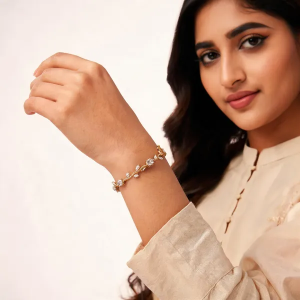 White_Stainless_Steel_Bracelet_For_Women