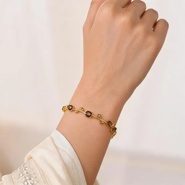 Gold_And_Brown_Metal_Bracelet_For_Women