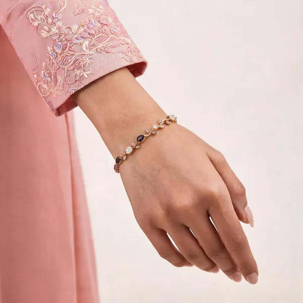 Gold_And_Multicolor_Stainless_Steel_Bracelet_For_Women