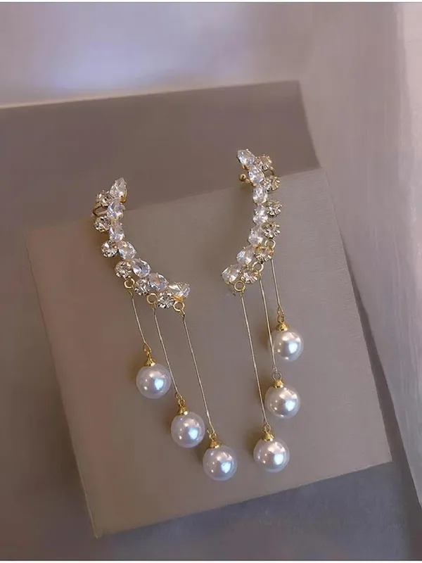 White_And_Gold_Alloy_Drop_Earrings_For_Women_Pack_Of_2