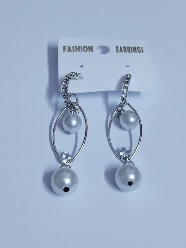 White_And_Gold_Alloy_Drop_Earrings_For_Women_Pack_Of_2