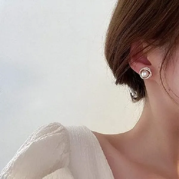 White_And_Gold_Alloy_Stud_Earring_For_Women_Pack_Of_2