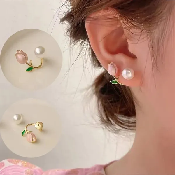 Gold_And_Pink_Alloy_Stud_Earring_For_Women_Pack_Of_2